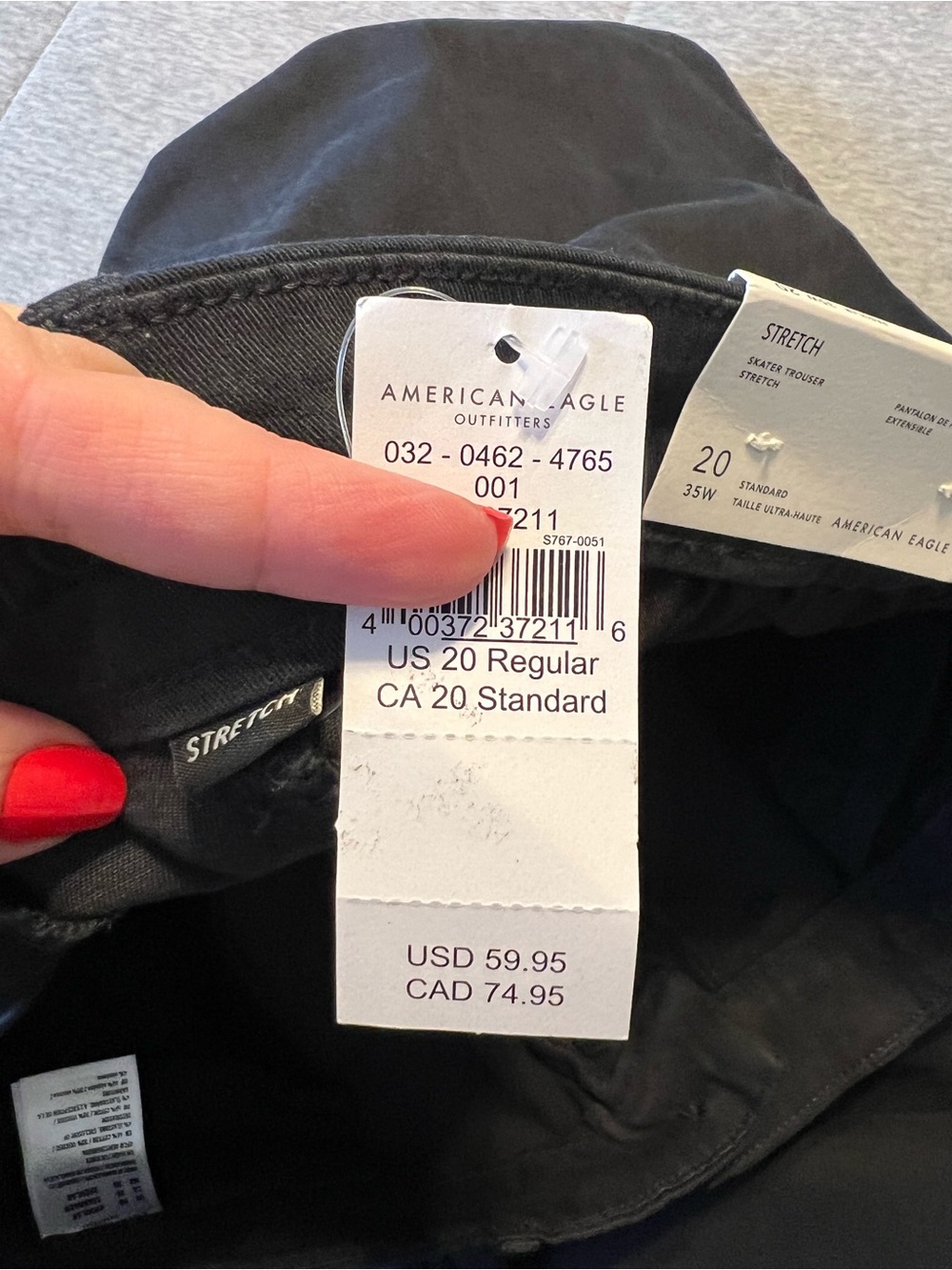 NWT! American Eagle Outfitters Stretch Skater Trouser - Black | Women’s 20 - Picture 2 of 8